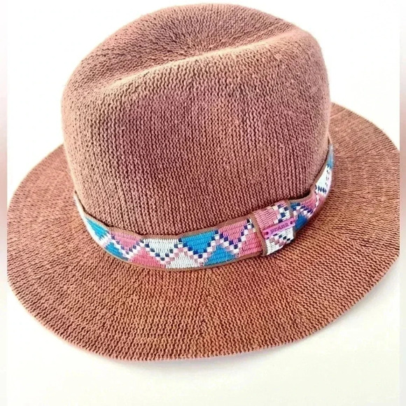 PrAna Cybil Knit Fedora Hemp and Organic Cotton Floppy Brown Hat One Size - Picture 5 of 9